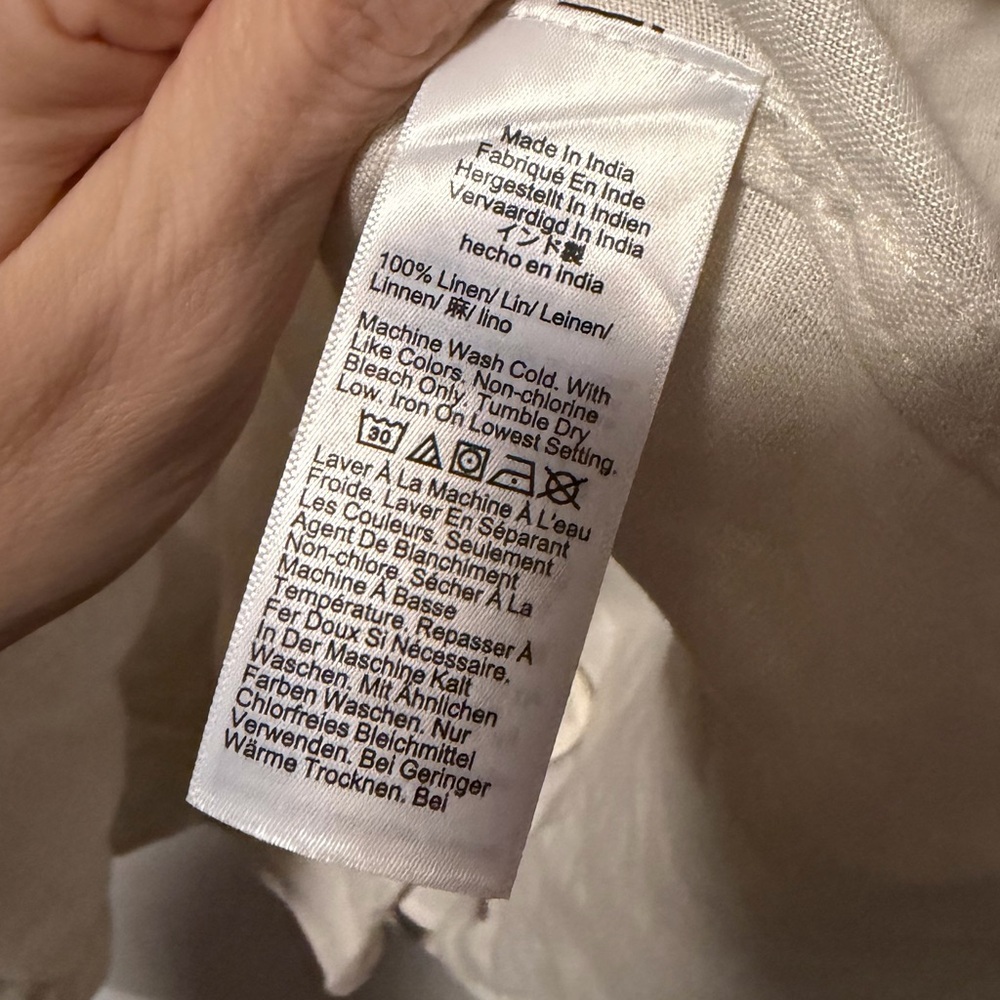 J. Crew Collared Linen Button Down Shirt Dress Beige Cream Women’s Small Preppy - Picture 4 of 4